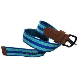 Superdry Belt Mens‎ Small Blue Green Web Woven Alumni Ribbon